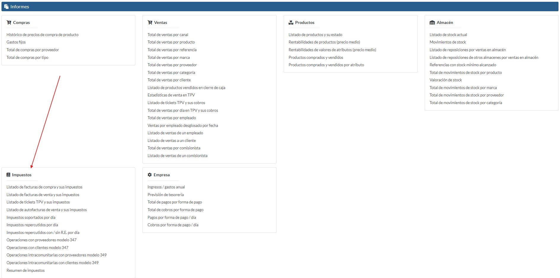 Informes para declaración de impuestos en nuestro software de gestión